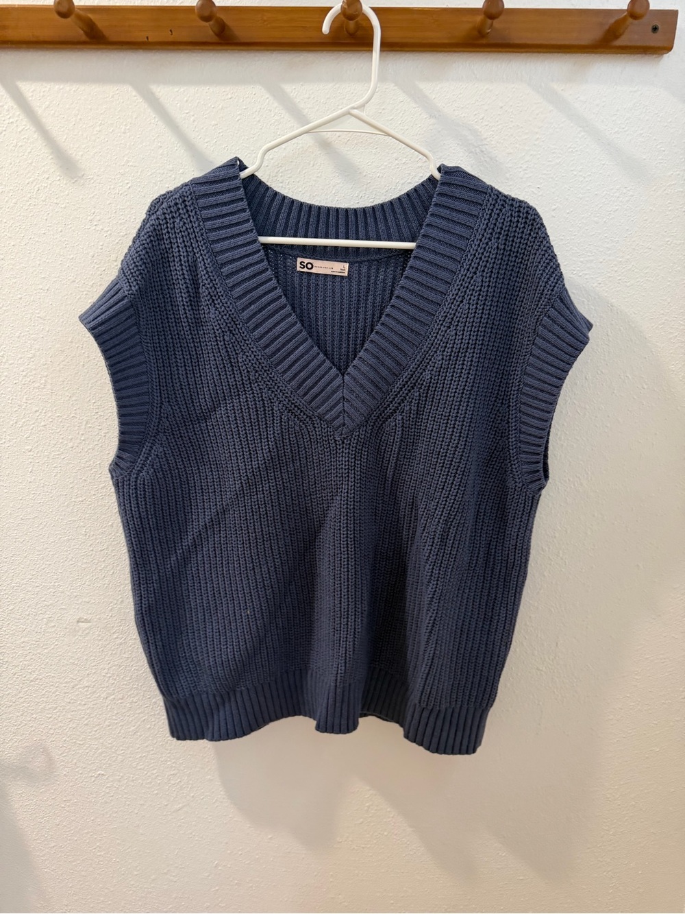 SO Navy Blue V-Neck Sweater Vest